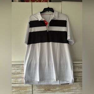 👕 NWT Sligo Brock Performance Golf Polo ⛳ White/Black/Red Size XXXL